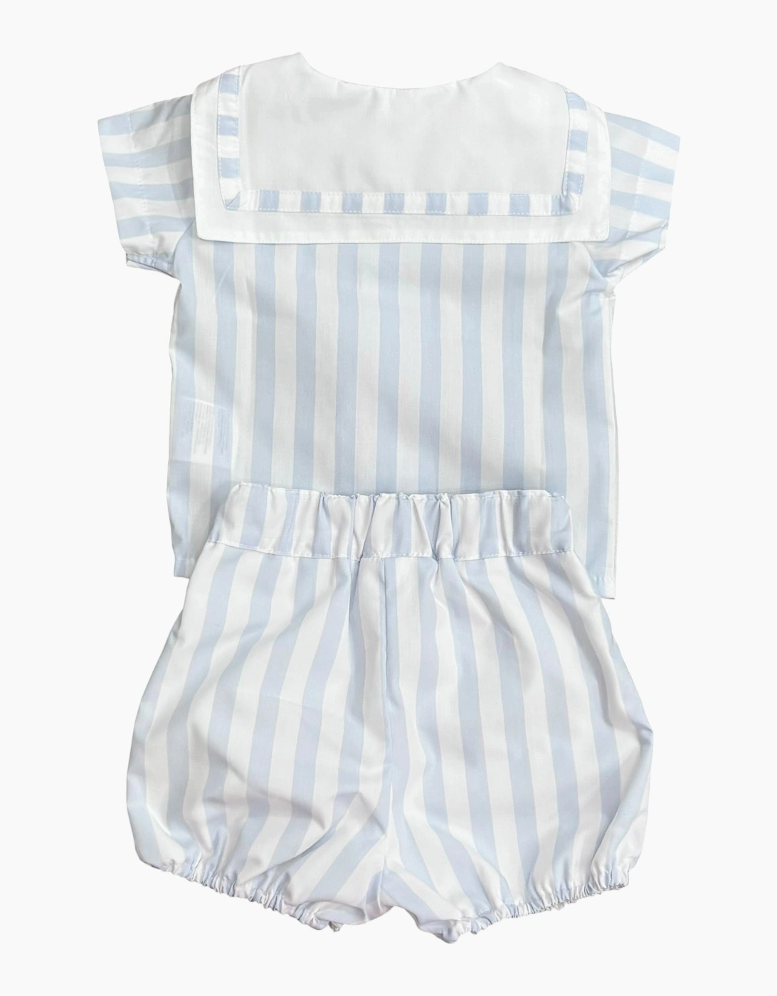 Boys Pale Blue Stripe Sailor Short Set