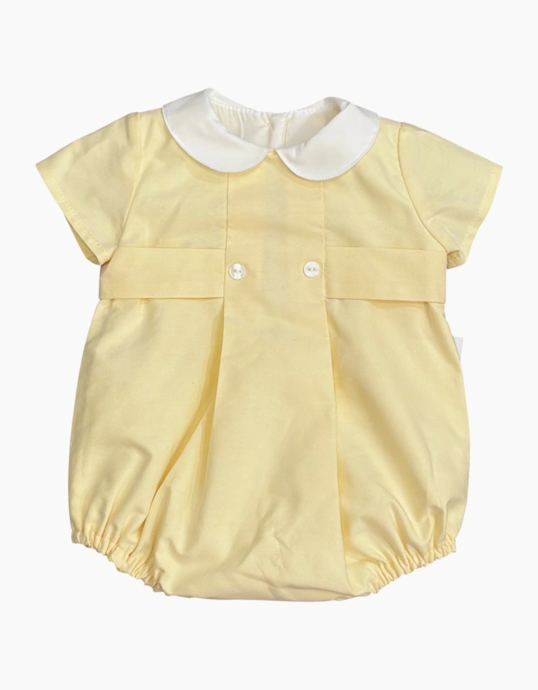 Boys Yellow Lemon Collared Romper