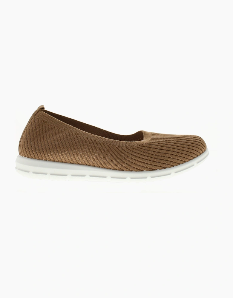 Platino Womens Flat Shoes Kitty Slip On khaki UK Size
