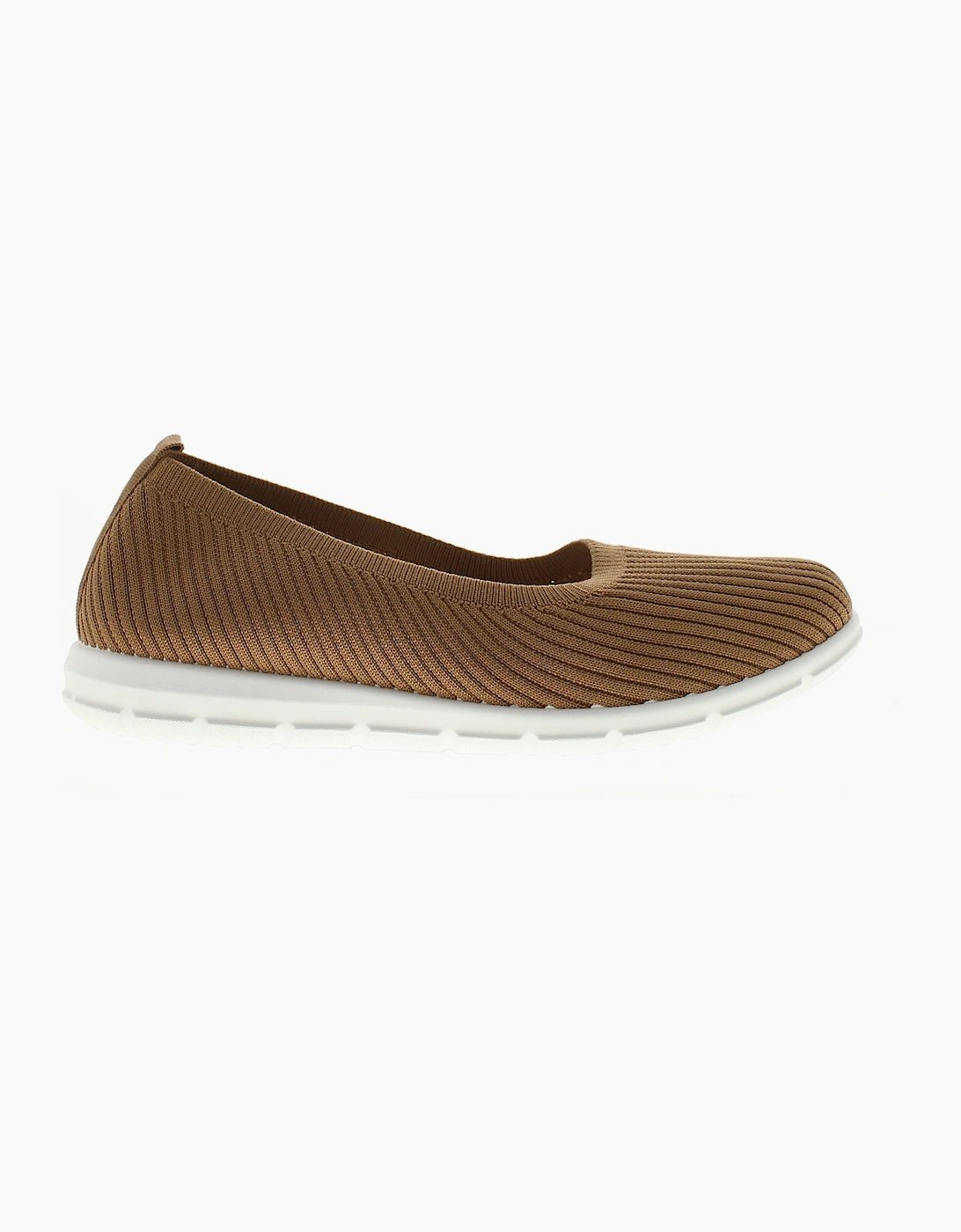Platino Womens Flat Shoes Kitty Slip On khaki UK Size