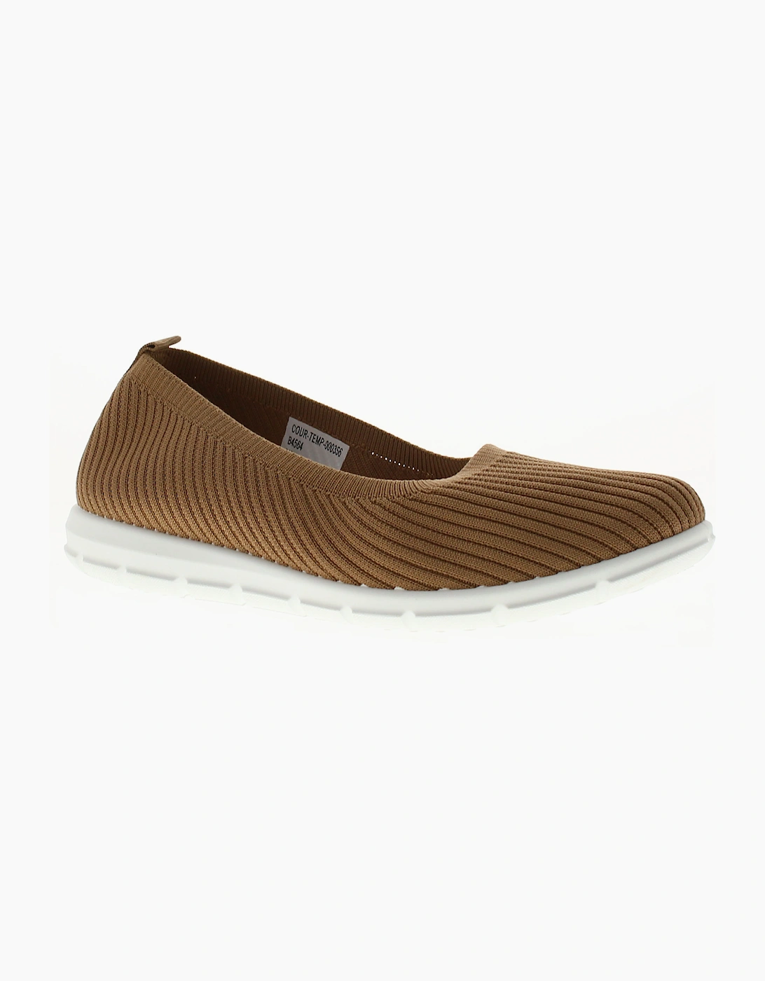 Platino Womens Flat Shoes Kitty Slip On khaki UK Size