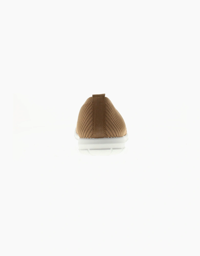 Platino Womens Flat Shoes Kitty Slip On khaki UK Size