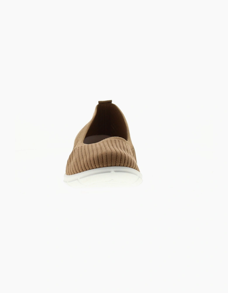 Platino Womens Flat Shoes Kitty Slip On khaki UK Size
