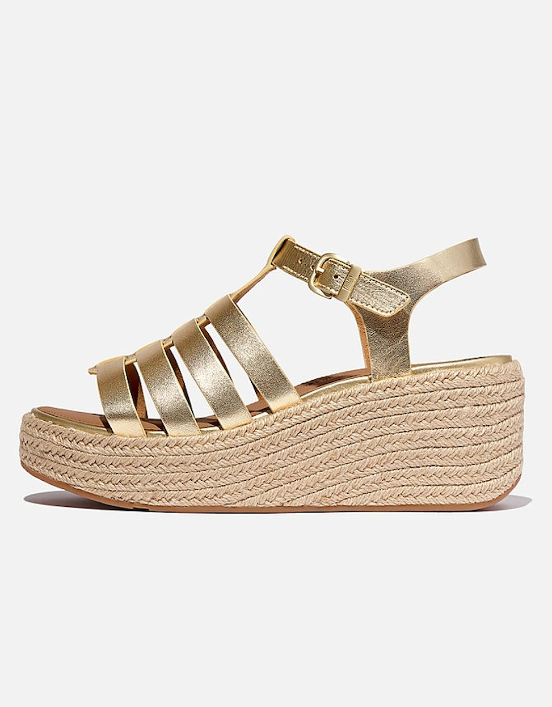 Fitflop Women's Tan Platfforms Espadrille Wedge Fisherman Sandals - Platino 675  7