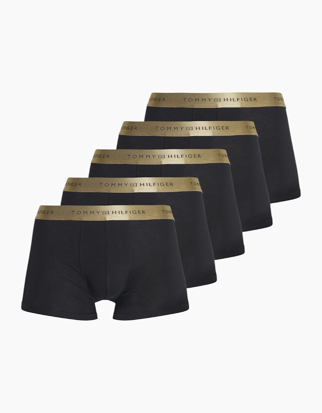 Tommy Hilfiger Mens Trunks 5 Pack Underwear Metalic Logo Stretch Classic Boxer