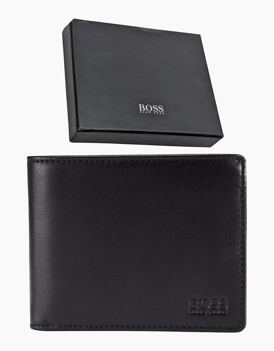 Hugo Boss Men's Black Wallet Genuine Leather Asolo Bifold Credit Cardholder New Gift