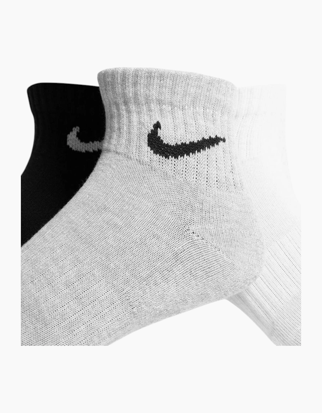 Nike SX7677 Mens Ankle Socks Lightweight Everyday Cushioned Low Cut Socks 3 Pack