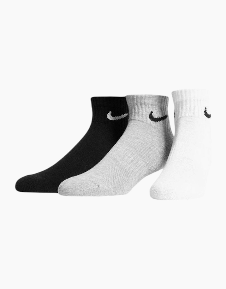 Nike SX7677 Mens Ankle Socks Lightweight Everyday Cushioned Low Cut Socks 3 Pack
