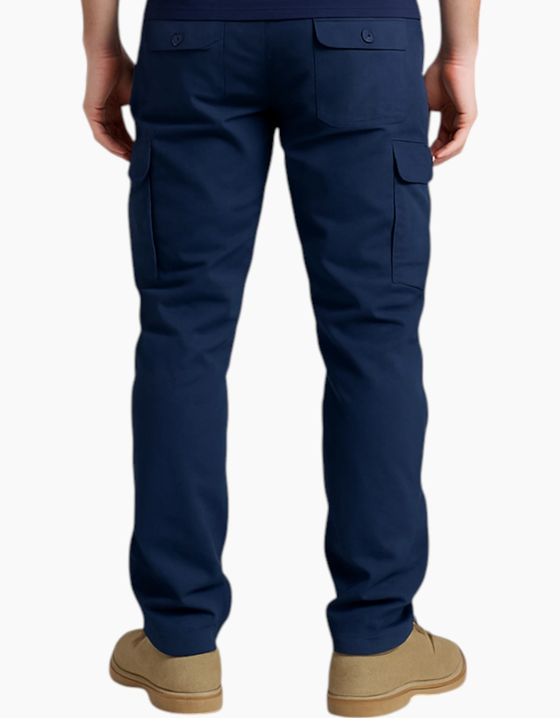 Mens Cargo Trousers Regular Fit Straight Cargo Combat Stretch Cotton Work Pants