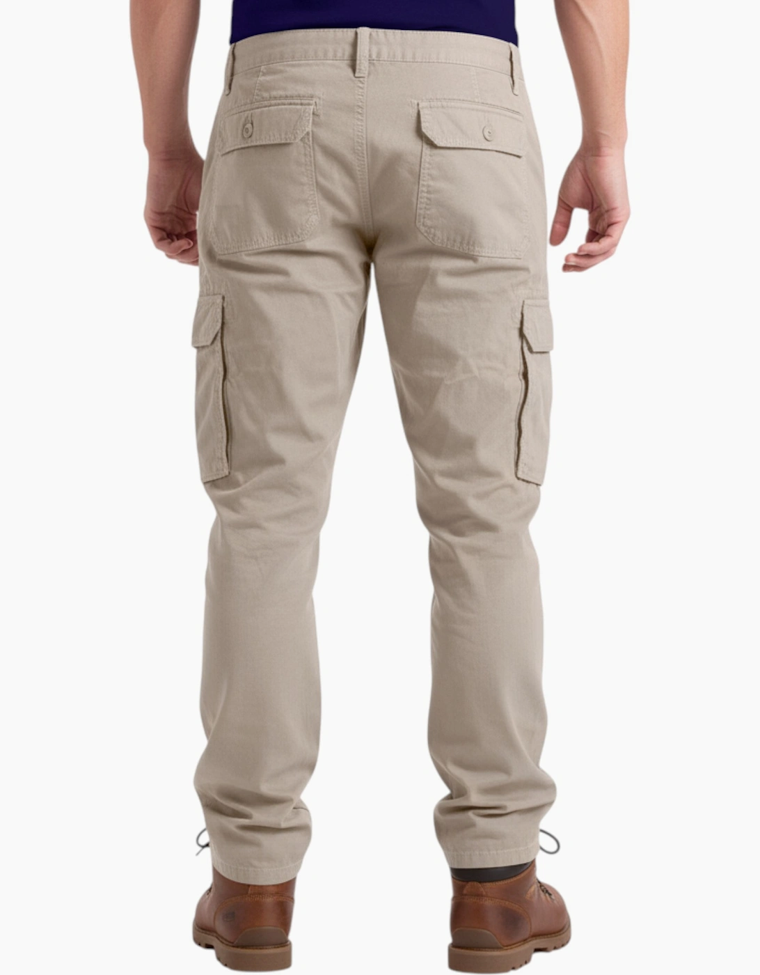 Mens Cargo Trousers Regular Fit Straight Cargo Combat Stretch Cotton Work Pants