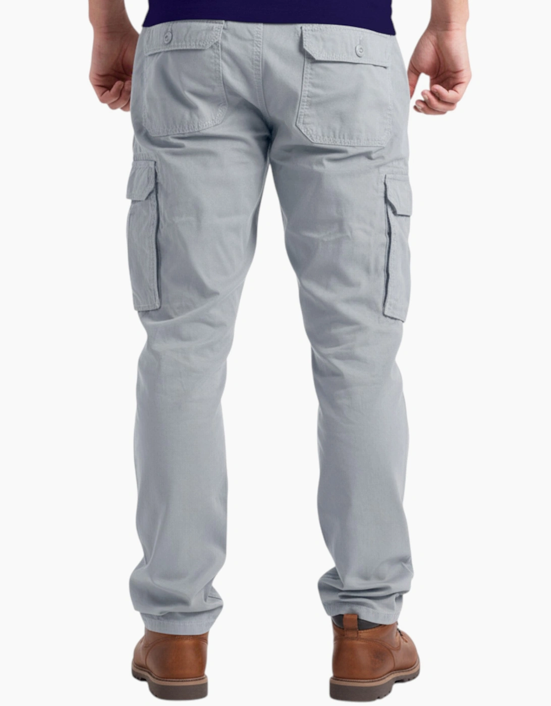 Mens Cargo Trousers Regular Fit Straight Cargo Combat Stretch Cotton Work Pants