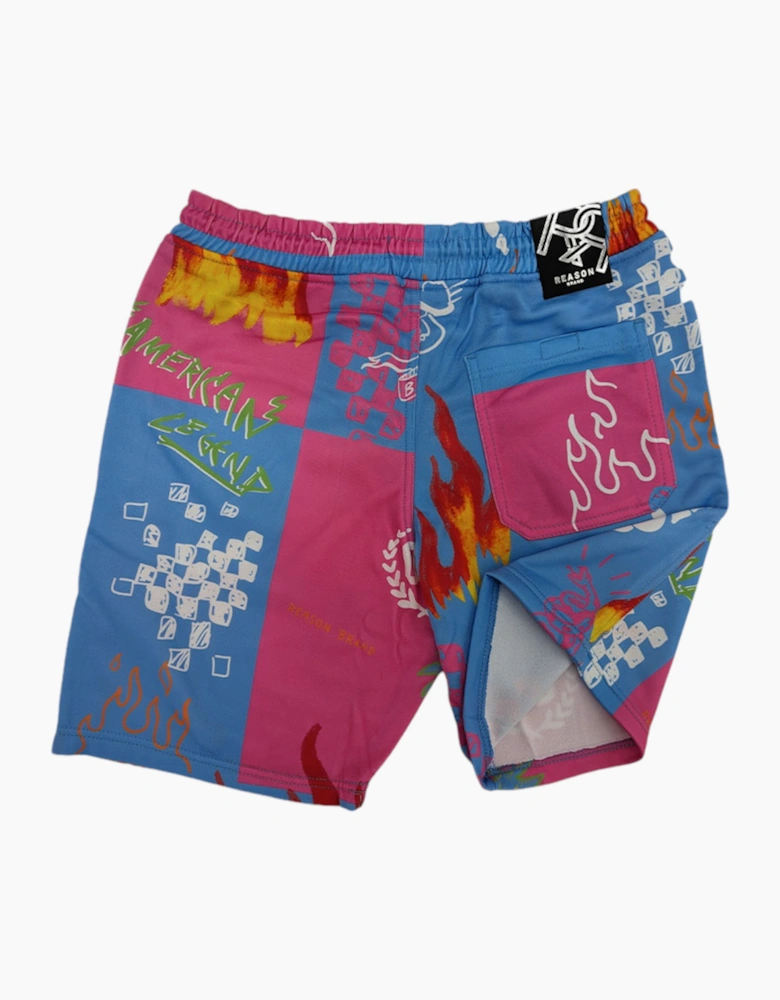 Mens Fleece Shorts Plus Sizes Sweat Joggers Beach Bermuda AOP Graphic Gym Shorts