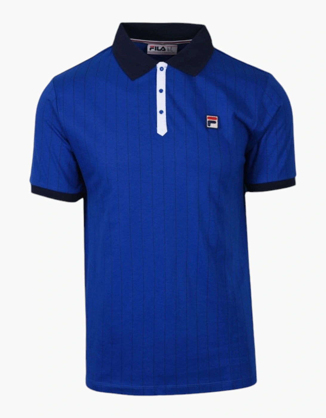 FILA Mens Polo Shirt Short Sleeve Vintage Striped Summer Cotton Sports Golf Tee