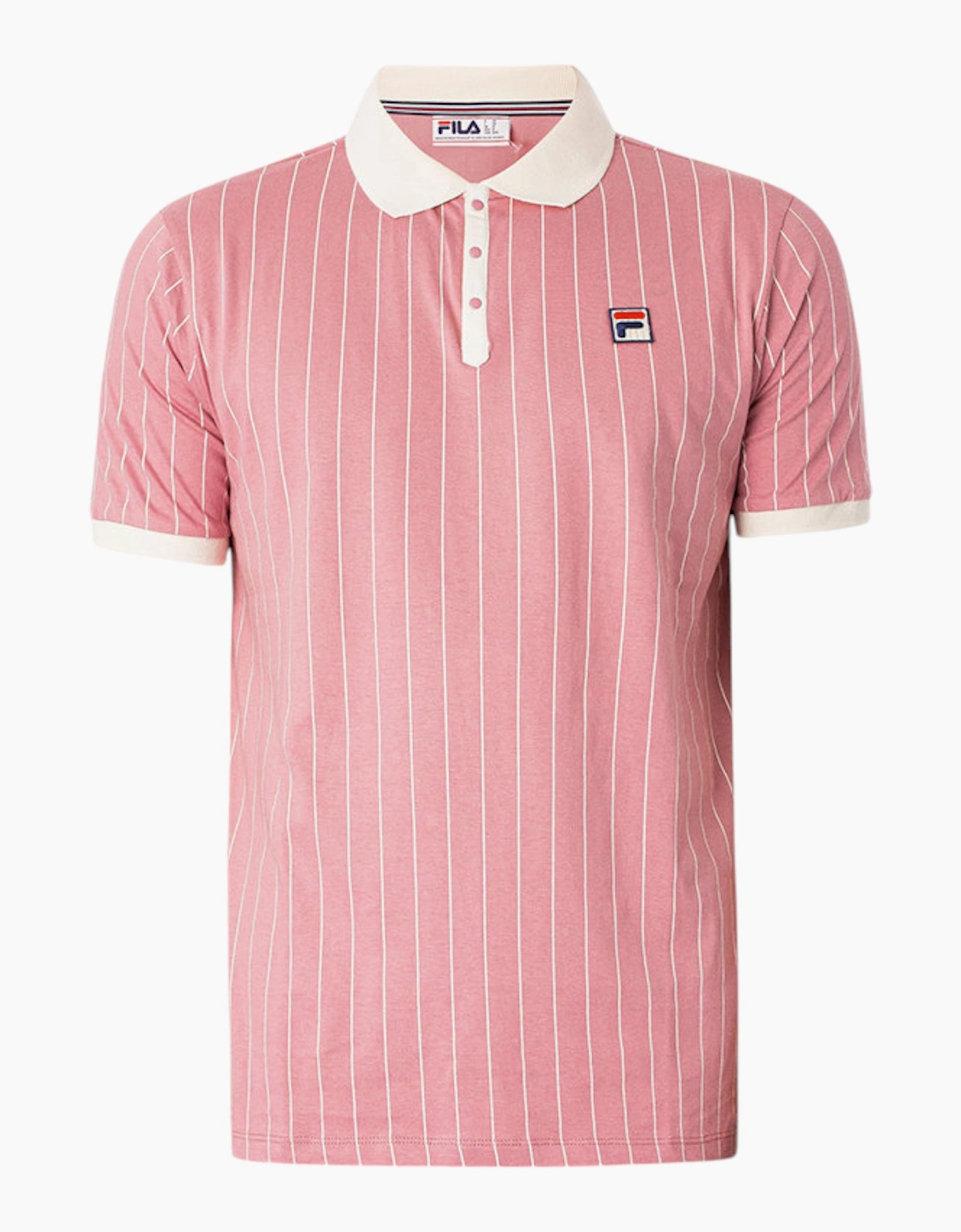 FILA Mens Polo Shirt Short Sleeve Vintage Striped Summer Cotton Sports Golf Tee