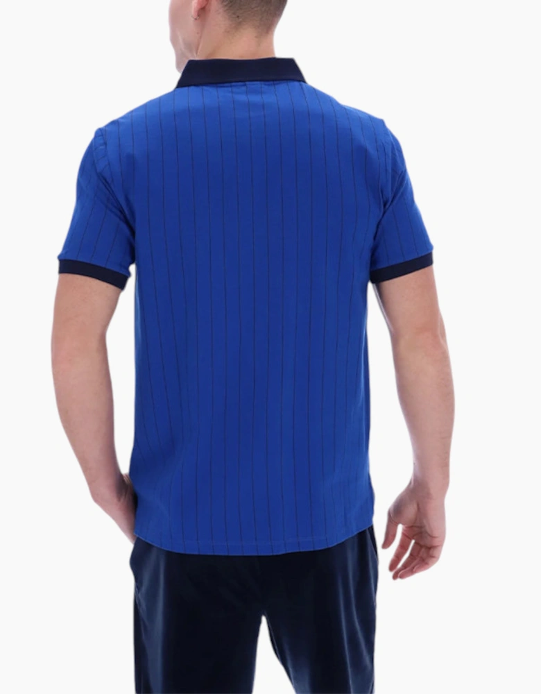 FILA Mens Polo Shirt Short Sleeve Vintage Striped Summer Cotton Sports Golf Tee