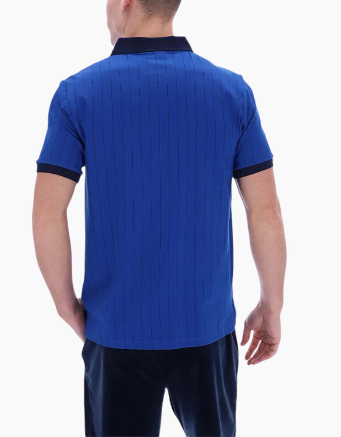 FILA Mens Polo Shirt Short Sleeve Vintage Striped Summer Cotton Sports Golf Tee