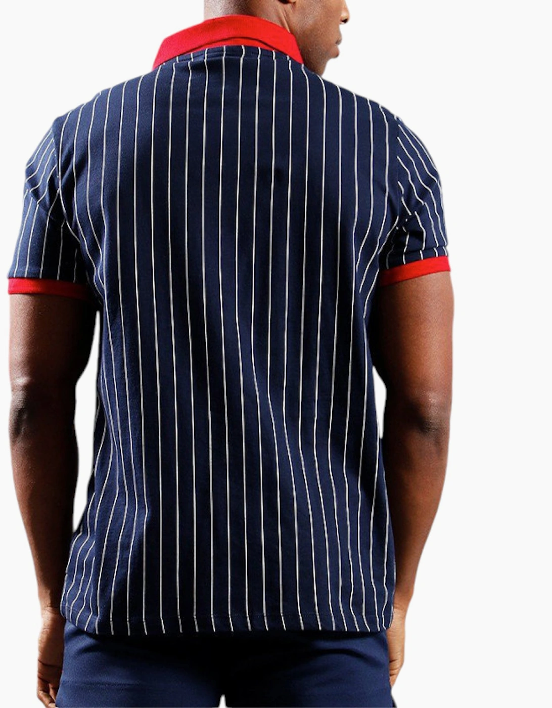 FILA Mens Polo Shirt Short Sleeve Vintage Striped Summer Cotton Sports Golf Tee