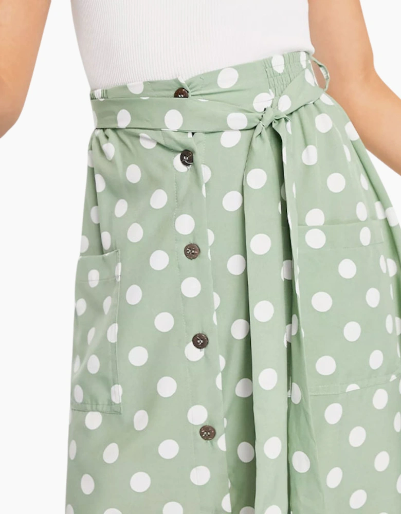 BRAVE SOUL MORA Womens Midi Skirts Stretchy Ladies Polka Dot Print Casual Bottom