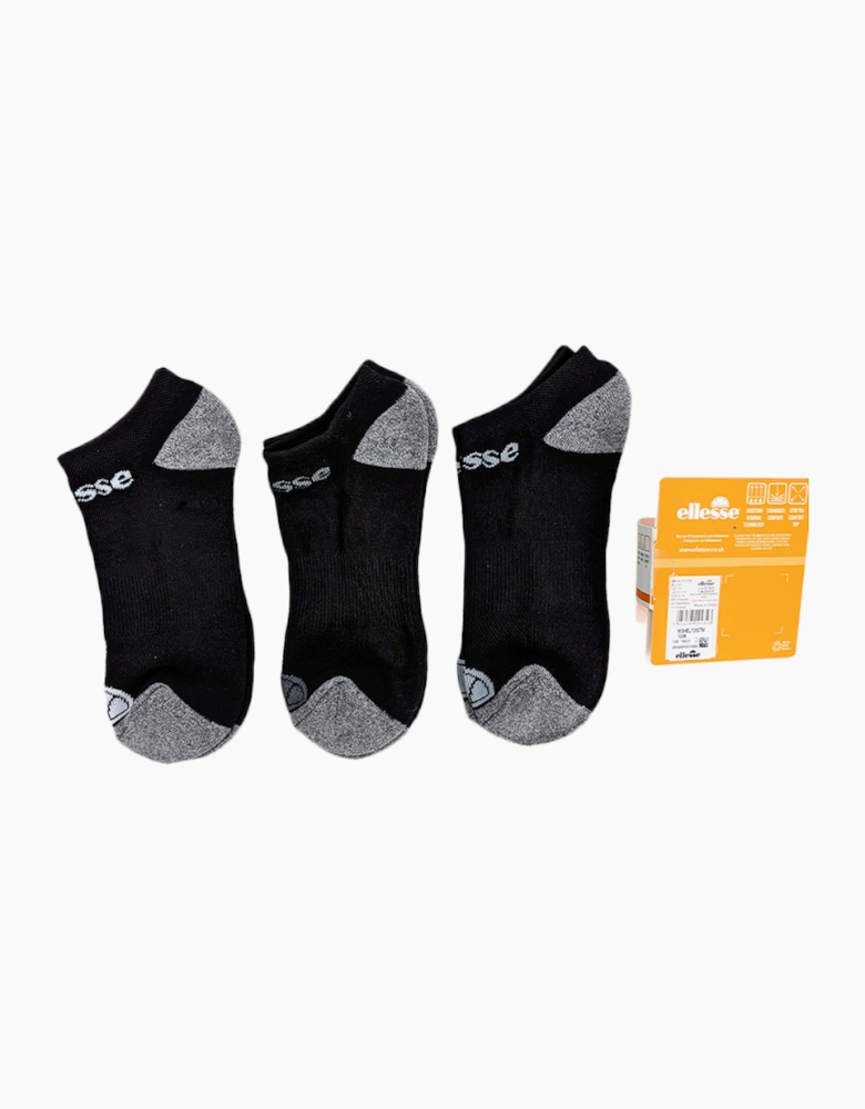 ELLESSE Mens Low Cut Socks 3 Pack Regular Soft Cotton Gym Sports Trainer Socks