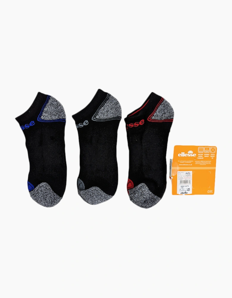 ELLESSE Mens Low Cut Socks 3 Pack Regular Soft Cotton Gym Sports Trainer Socks