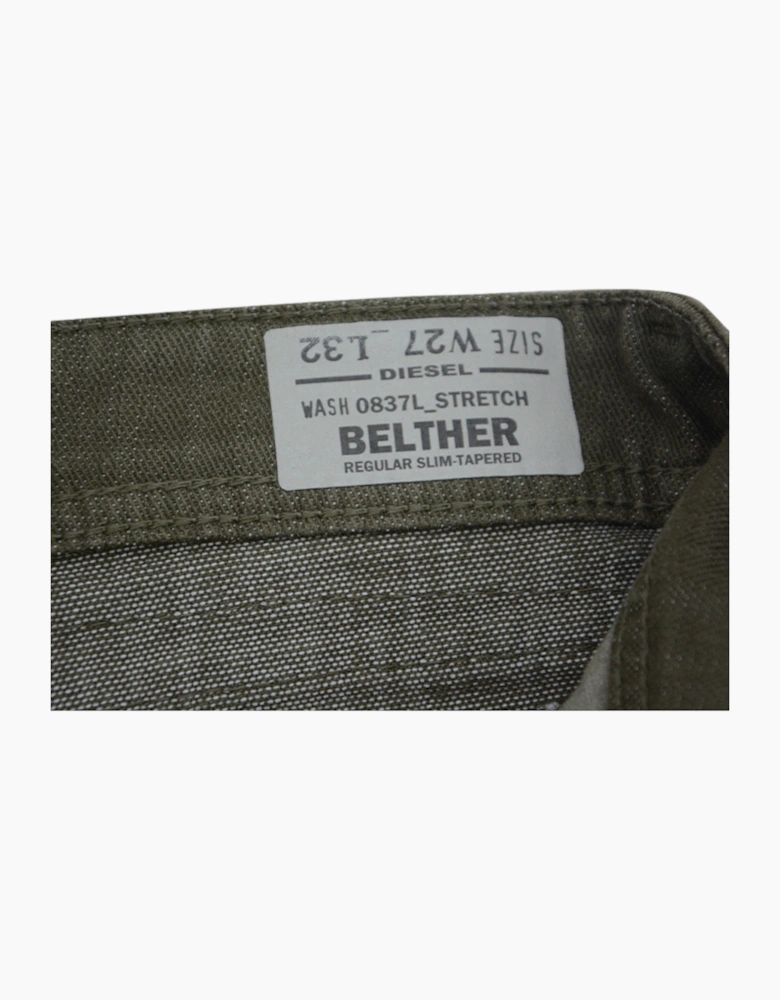 DIESEL BELTHER 0837L Mens Jeans Tapered Leg Casual Regular Slim Fit Denim Pants