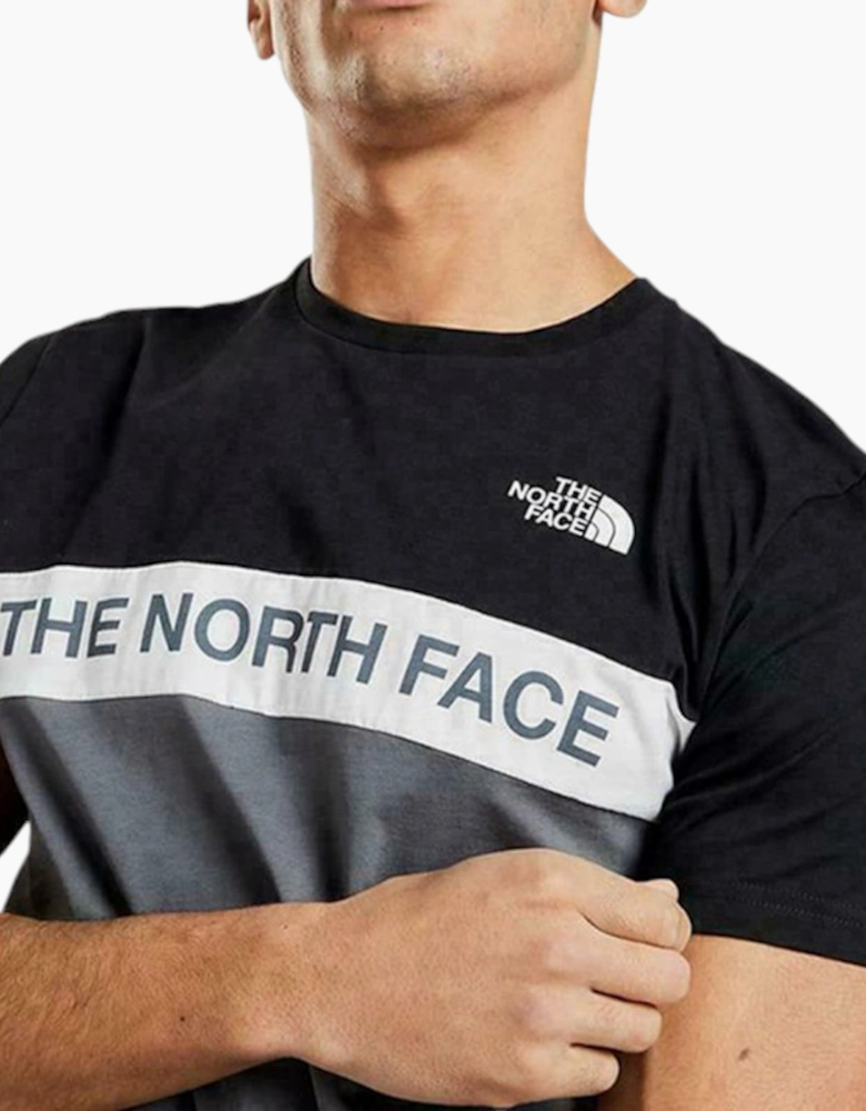 North Face Mens T Shirts Crew Neck Block Grid Casual Regular Fit Soft Cotton Tee