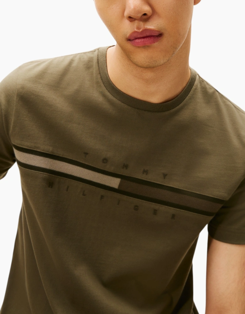 Tommy Hilfiger Mens T Shirts Crew Neck Regular Fit Cotton Tino Tee Black Beige