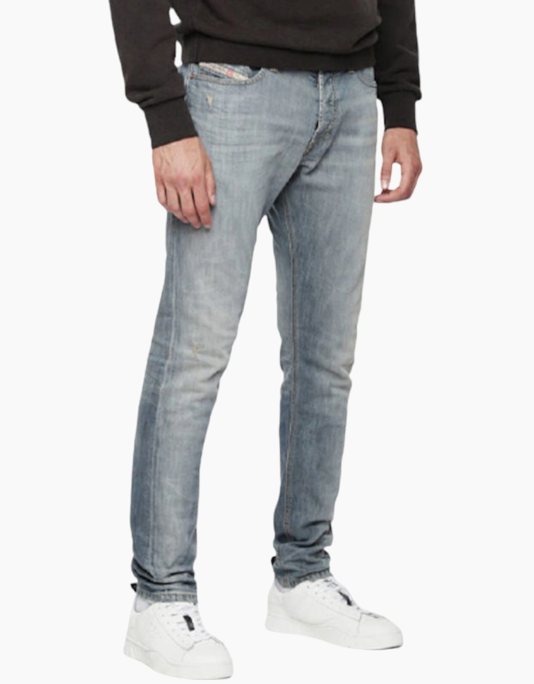 DIESEL TEPPHAR 084UK Mens Denim Jeans Slim Fit Carrot Casual Denim Pants Lyocell