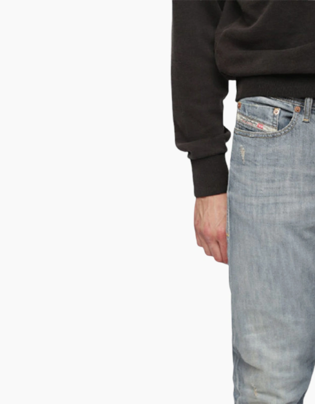 DIESEL TEPPHAR 084UK Mens Denim Jeans Slim Fit Carrot Casual Denim Pants Lyocell