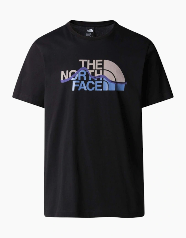 The North Face Mens T Shirts SS Mountain Line Tee Cotton Summer Crew Neck Tops