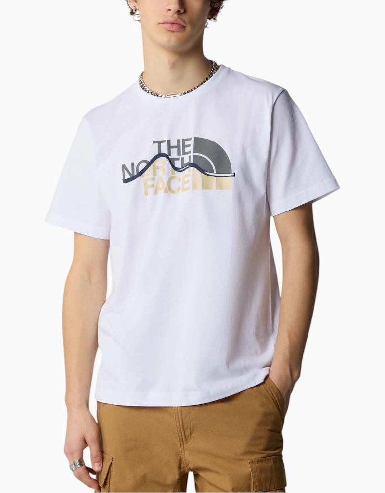 The North Face Mens T Shirts SS Mountain Line Tee Cotton Summer Crew Neck Tops