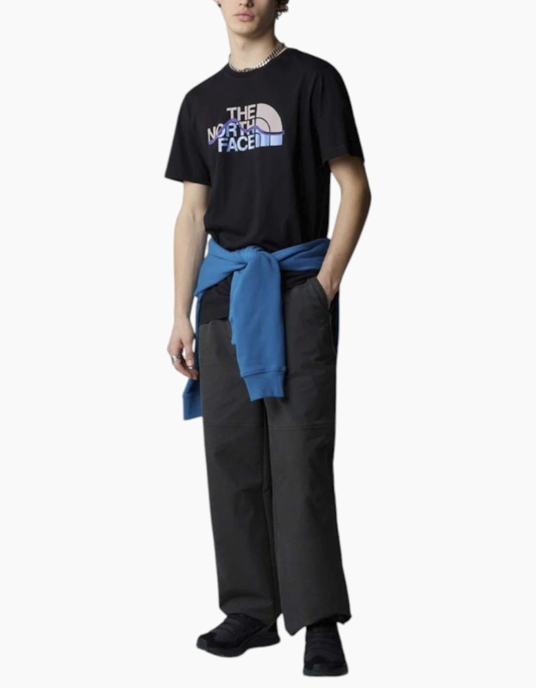 The North Face Mens T Shirts SS Mountain Line Tee Cotton Summer Crew Neck Tops