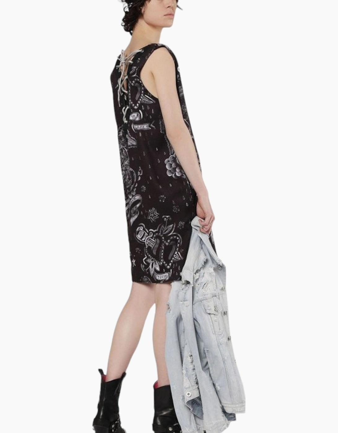 DIESEL D MAY Womens Long Dress V Neck Ebony Casual Party Outwear Sleeveless Top