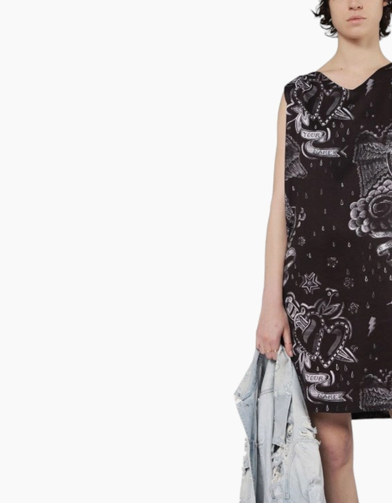 DIESEL D MAY Womens Long Dress V Neck Ebony Casual Party Outwear Sleeveless Top