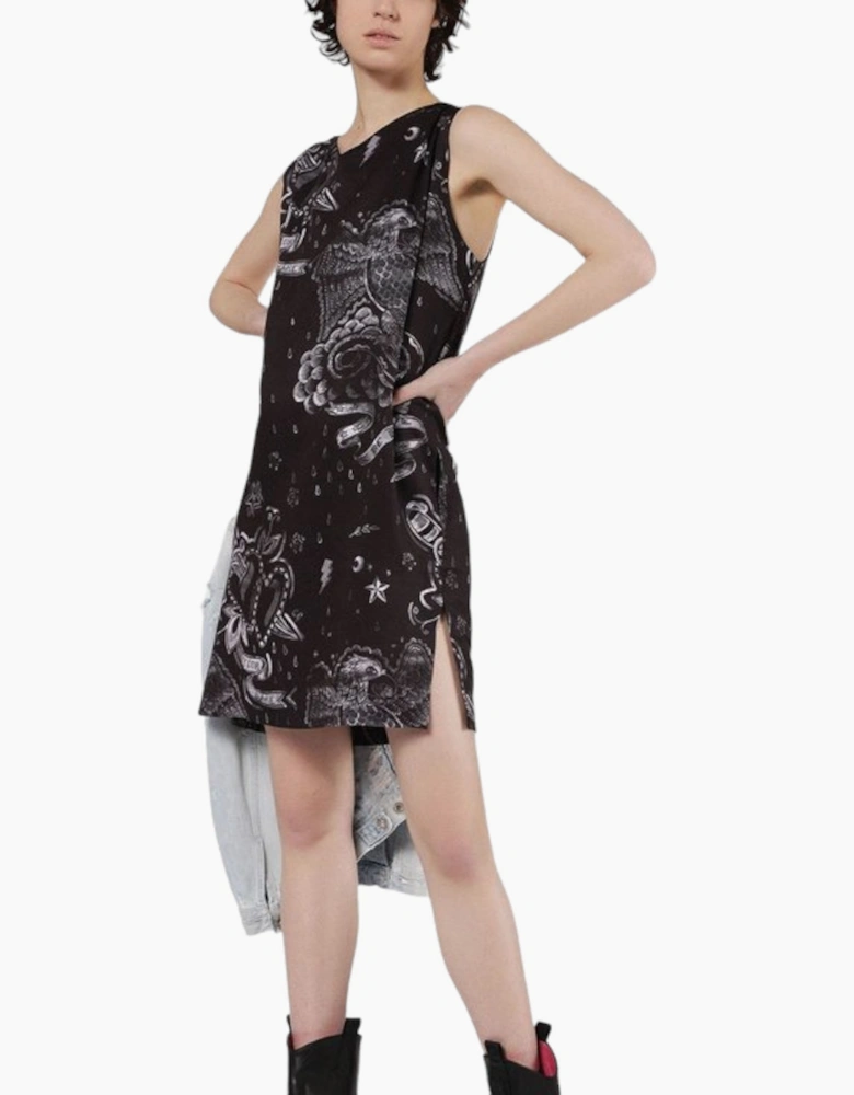 DIESEL D MAY Womens Long Dress V Neck Ebony Casual Party Outwear Sleeveless Top