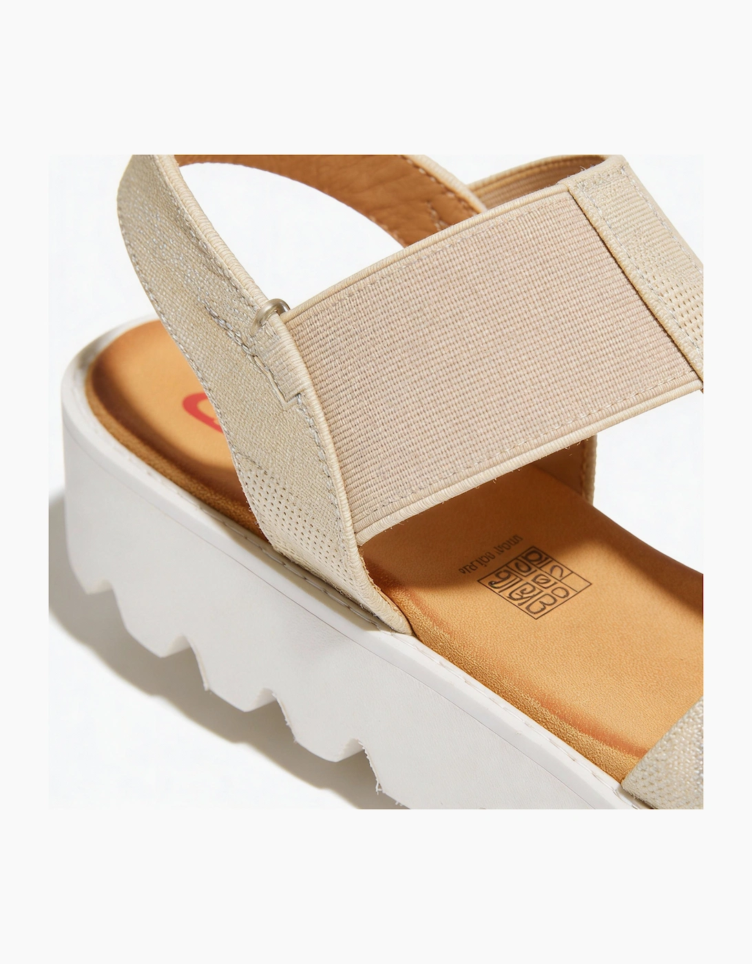 Heavenly Feet RITZ SHIMMER Womens Slingback Sandals Beige/Gold