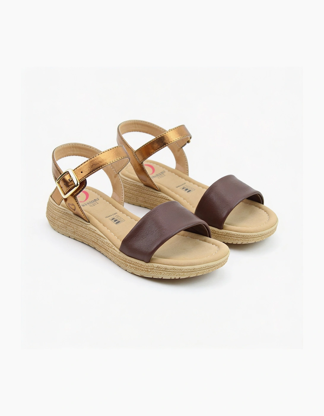 Heavenly Feet SARA Womens Platform  Sandals Chocolate Bronze