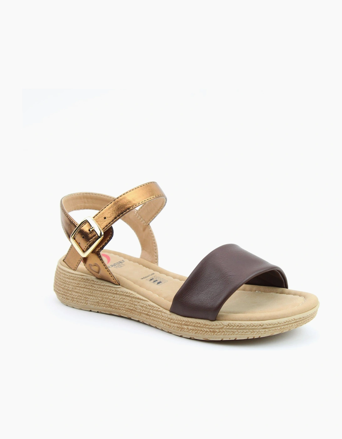 Heavenly Feet SARA Womens Platform  Sandals Chocolate Bronze