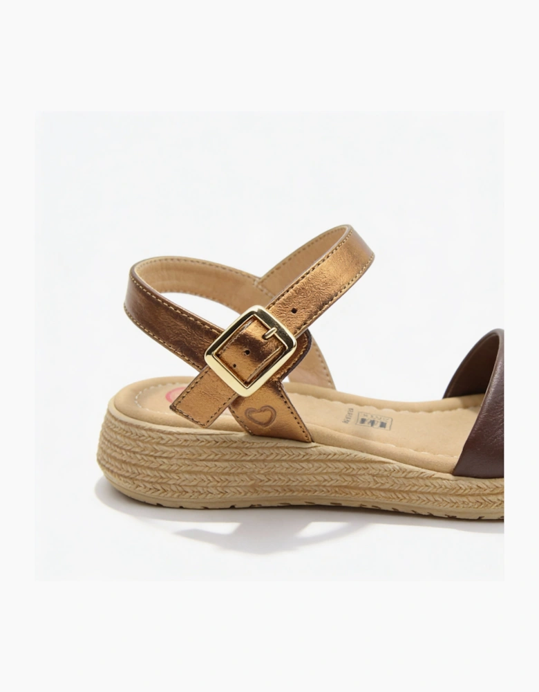 Heavenly Feet SARA Womens Platform  Sandals Chocolate Bronze