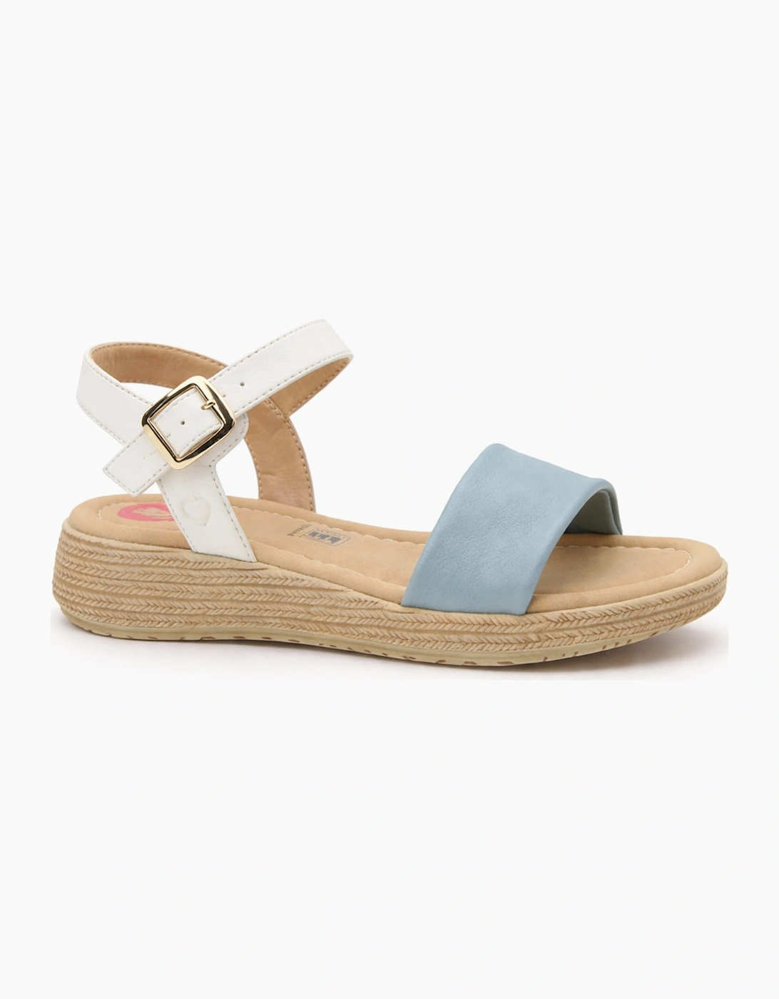 Heavenly Feet SARA Womens Platform  Sandals Blue/White, 6 of 5