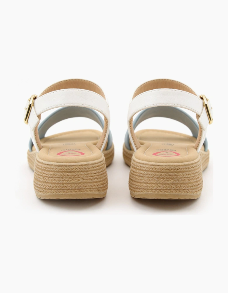 Heavenly Feet SARA Womens Platform  Sandals Blue/White