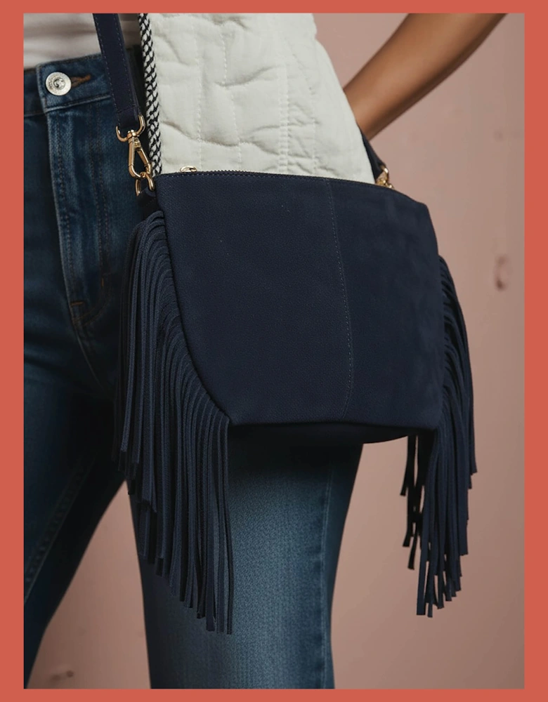 Kingston Tassle Cross Body Bag - Blue