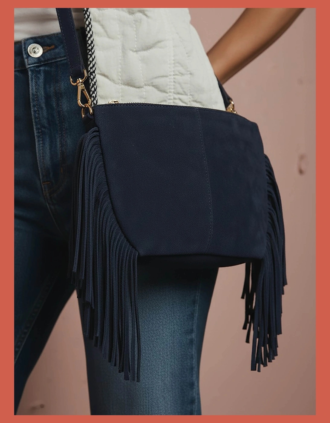 Kingston Tassle Cross Body Bag - Blue