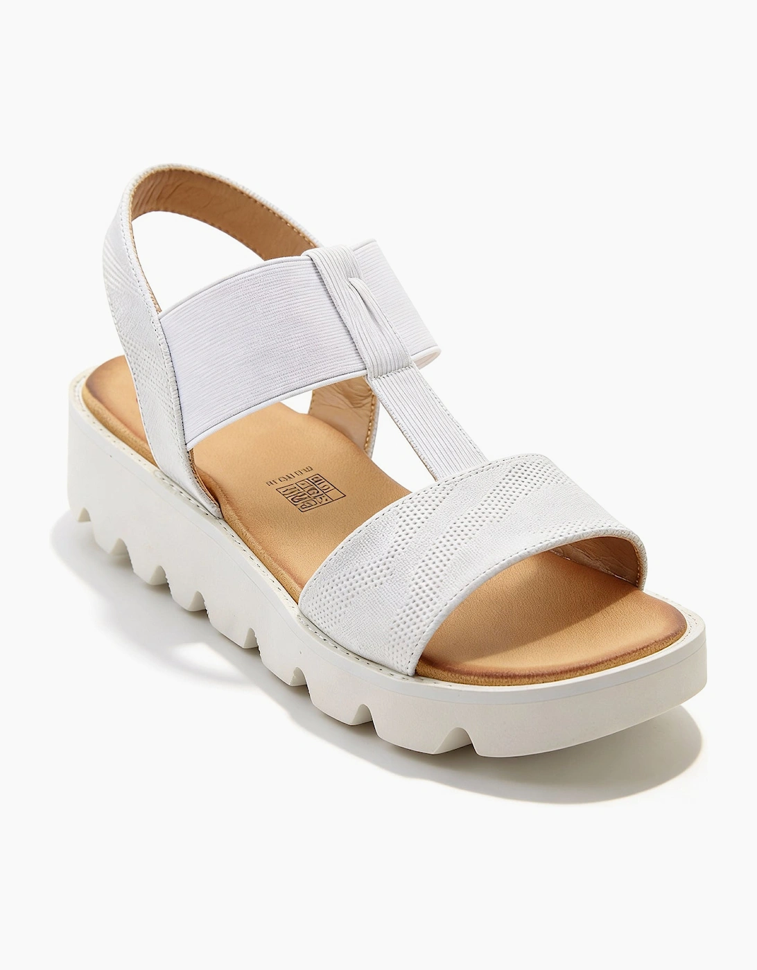 Heavenly Feet RITZ SHIMMER Womens Slingback Sandals White/Silver