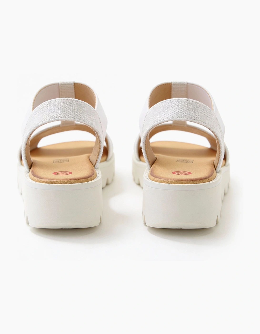 Heavenly Feet RITZ SHIMMER Womens Slingback Sandals White/Silver