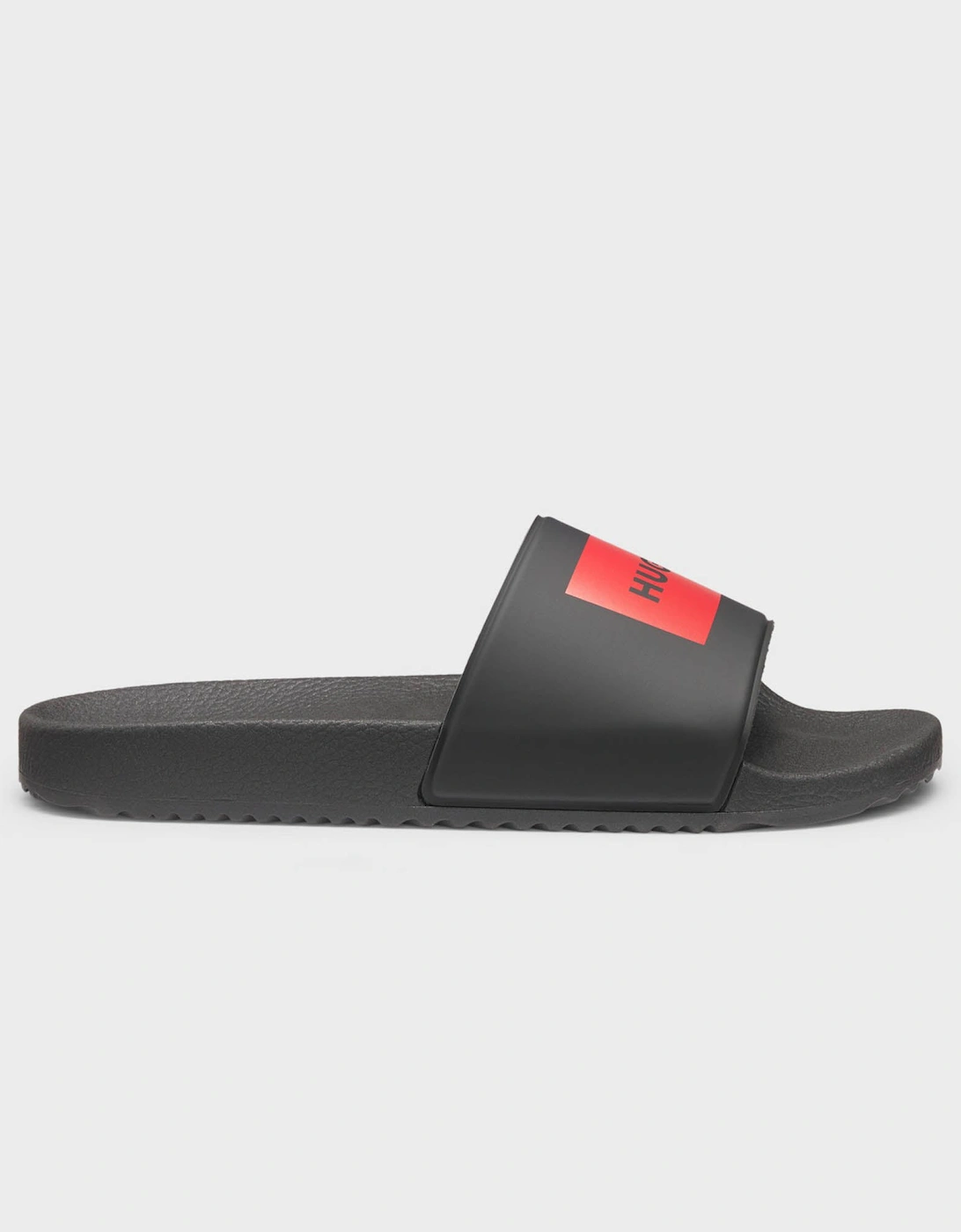 HUGO Mens Timein Mens Slides with Logo Strap - Black 001