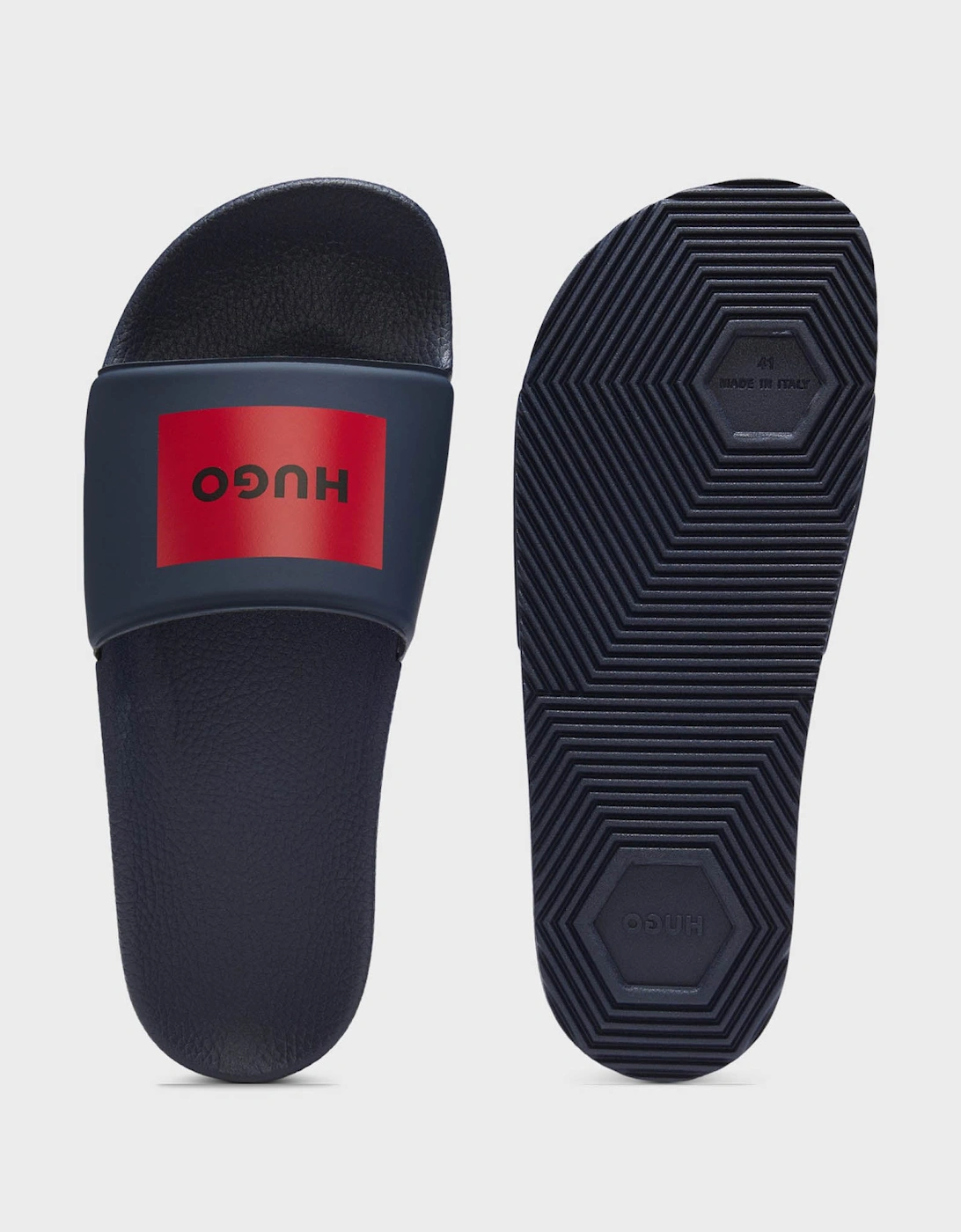 HUGO Mens Timein Mens Slides with Logo Strap - Dark Blue 404