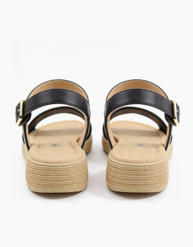 Heavenly Feet SARA Womens Platform  Sandals Black