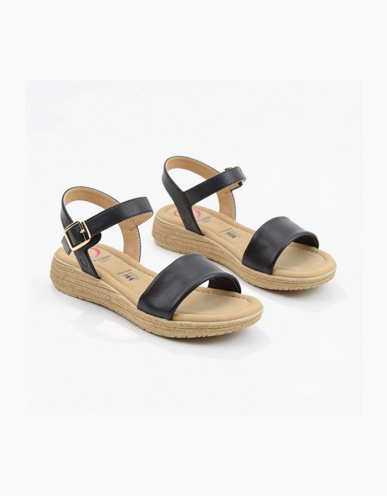 Heavenly Feet SARA Womens Platform  Sandals Black