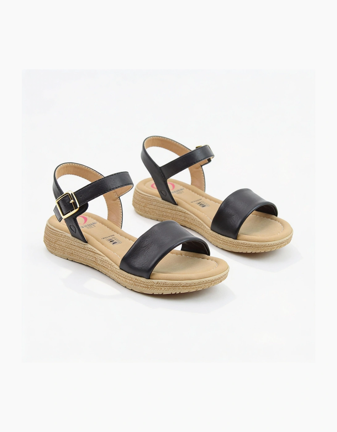 Heavenly Feet SARA Womens Platform  Sandals Black